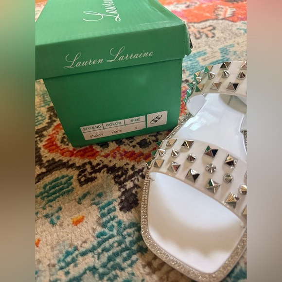 Lauren Lorraine White Studded Sandals in “Studley” - Picture 2 of 4